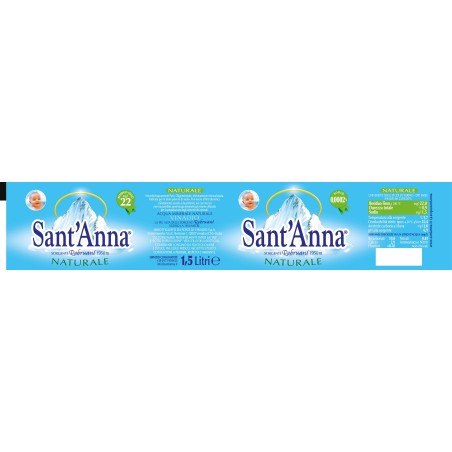 Agua mineral natural de Sant'Anna 1,5 Lt (paquete de 6 botellas)