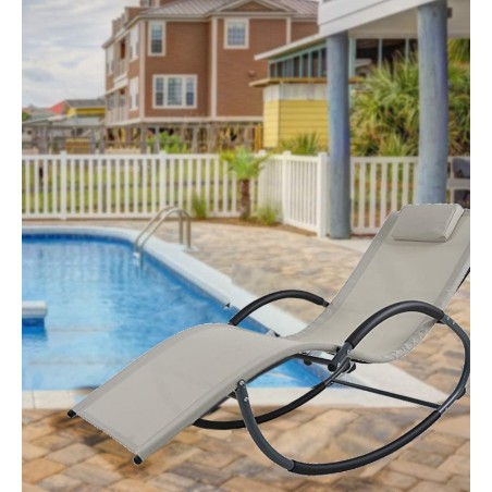 Mecedora HOLLY para jardín 3 posiciones reclinable 140x63x80 cm