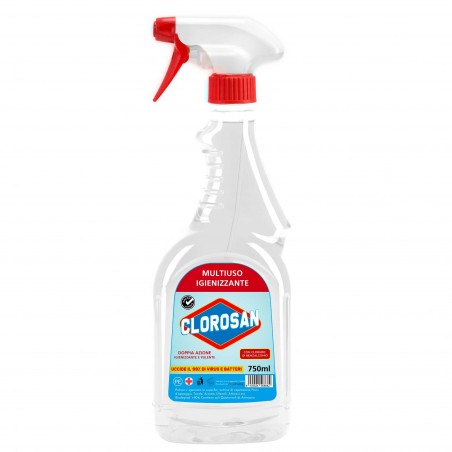 Pack 4 pzs desinfectante multiusos CLOROSAN 750 ml con benzalconio de cloruro