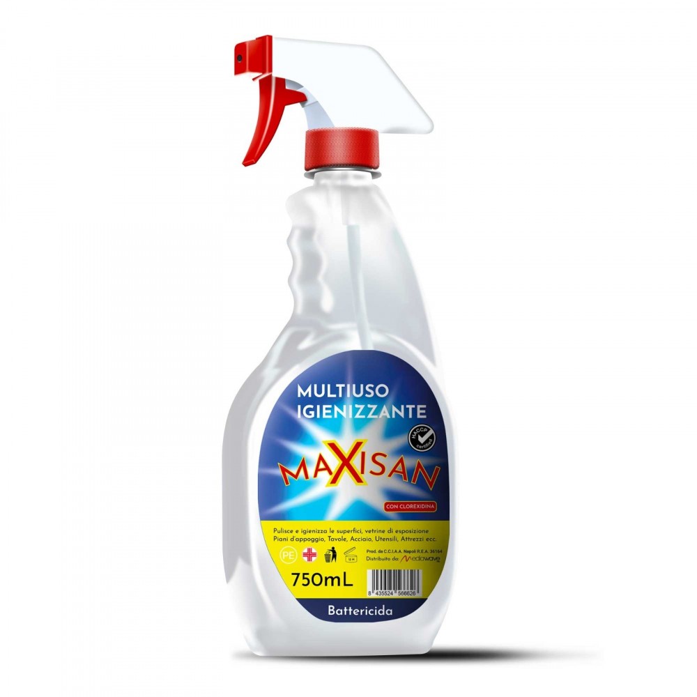 Pack 4 piezas de desinfectante multiusos MAXISAN 750 ml de clorhexidina