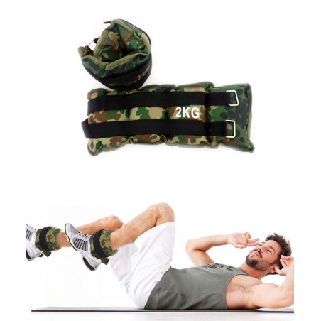 Pack de pesas fitness para tobillos y muñecas mod. militar de camuflaje 1 a 6 kg