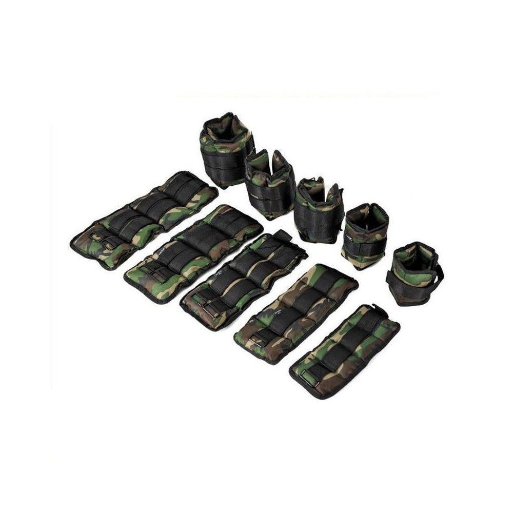 Pack de pesas fitness para tobillos y muñecas mod. militar de camuflaje 1 a 6 kg