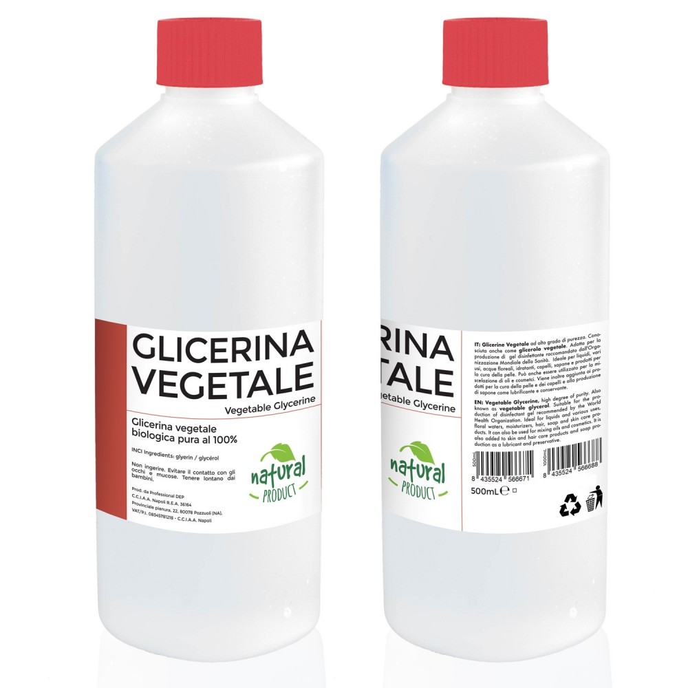 Glicerina vegetal pura 500 ml bioglicerol para cosméticos y alimentos
