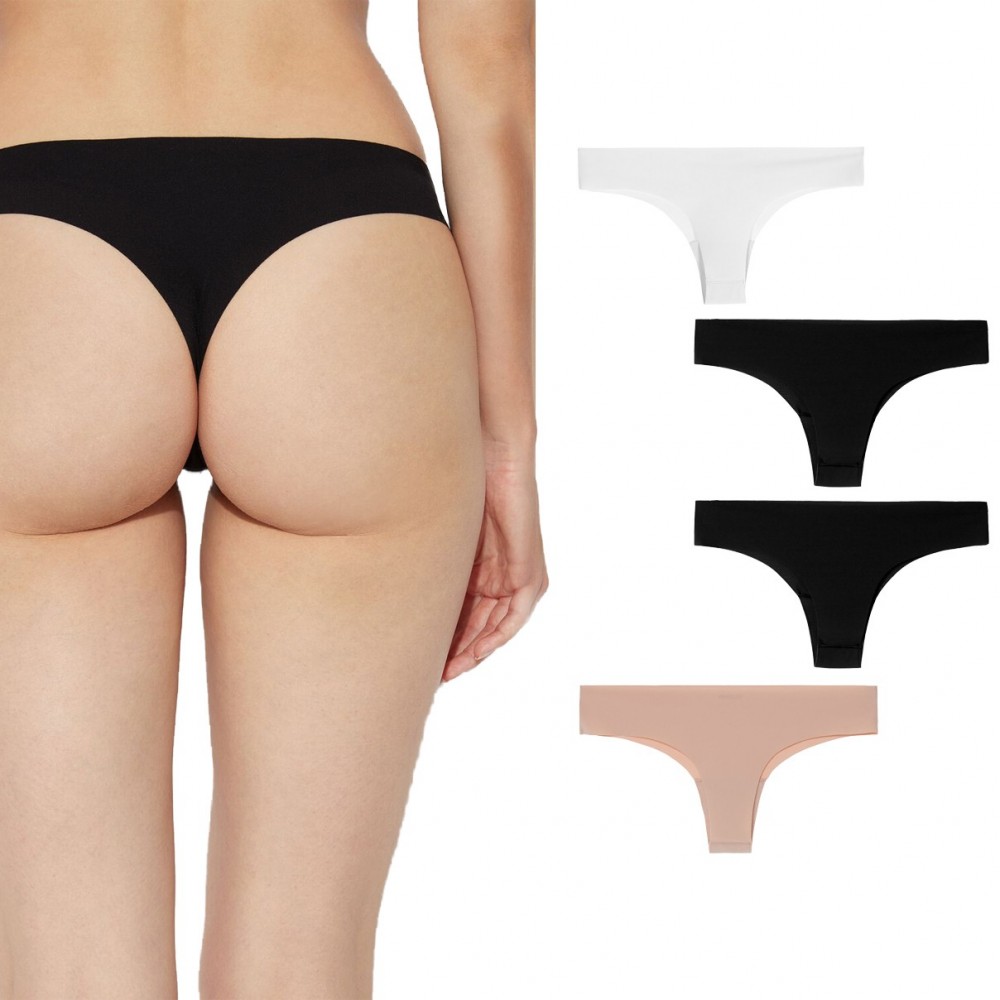 OUNO Pack 4 braguitas brasileñas 2xNegro...