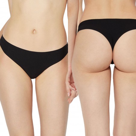OUNO Pack 4 braguitas brasileñas 2xNegro 1xBlanco 1xBeige Art.8802 ropa interior