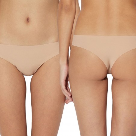 OUNO Pack 4 braguitas brasileñas 2xNegro 1xBlanco 1xBeige Art.8802 ropa interior