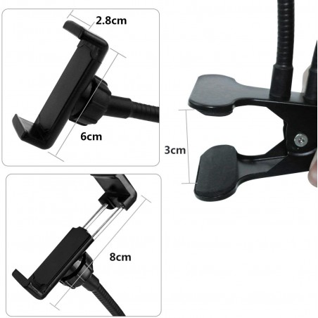 187103 Set SELFIE soporte para teléfono y lámpara 2 en 1 con ajuste de luz