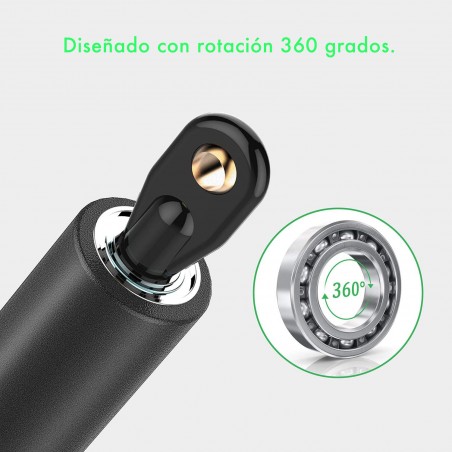 16947 Cuerda para saltar 3 MT acero pintado y ajustable en PVC negro
