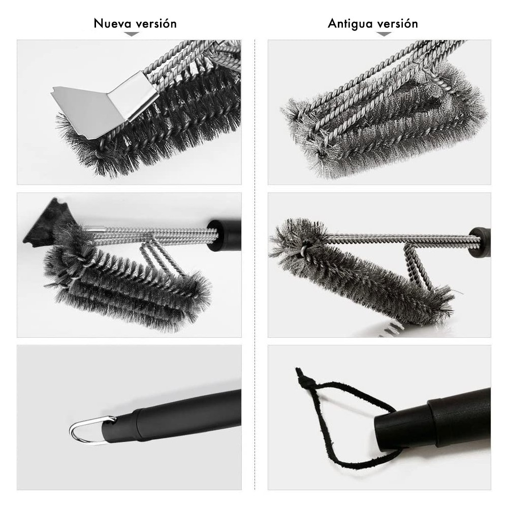 16948 Cepillo para limpieza barbacoa con fibras...