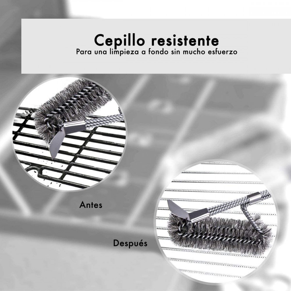 16948 Cepillo para limpieza barbacoa con fibras...