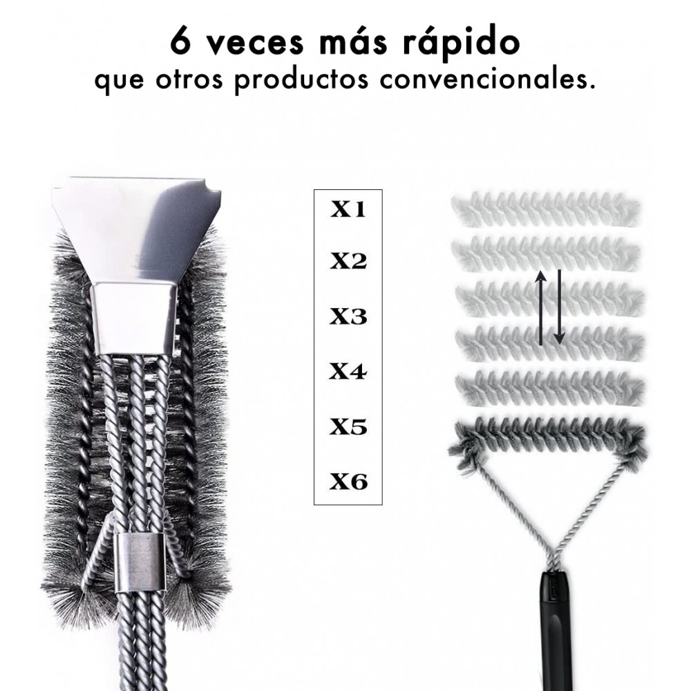 16948 Cepillo para limpieza barbacoa con fibras...