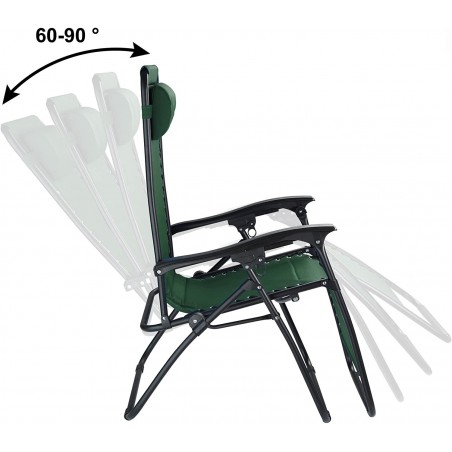 Silla plegable EVERTOP reclinable GRAVITÀ ZERO VERDE OSCURO