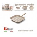 Plancha en aluminio de 30x30 antiadherente de efecto piedra y revestimiento Diamond Tech - Accademia Mugnano GRANITO ROSA