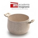 Olla de 22 cm y 2 mangos antiadherente de efecto piedra y revestimiento Diamond Tech - Accademia Mugnano GRANITO ROSA