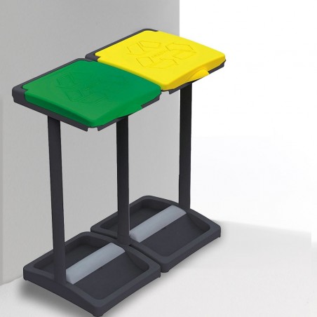 Art.9236 Soporte para bolsa reciclaje de residuos MISTER B 2 compartimentos