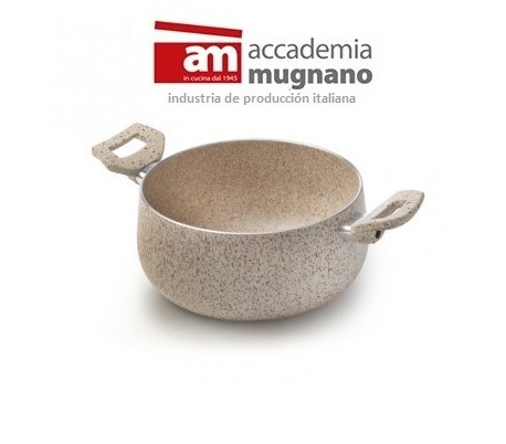 Cacerola de 20 cm antiadherente de efecto piedra y revestimiento Diamond Tech - Accademia Mugnano GRANITO ROSA