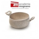 Cacerola de 20 cm antiadherente de efecto piedra y revestimiento Diamond Tech - Accademia Mugnano GRANITO ROSA