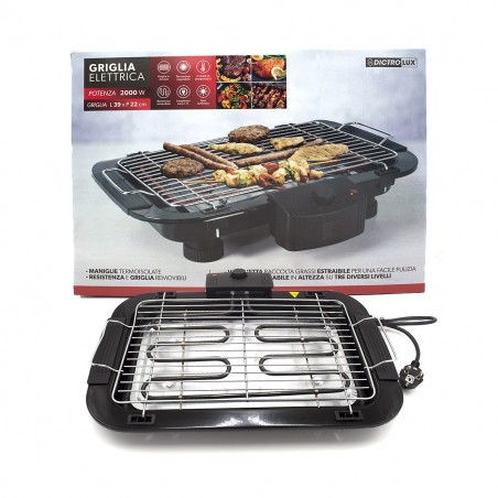892904 Parrilla eléctrica 2000W Dictrolux 39x22 cm 5 niveles de temperatura