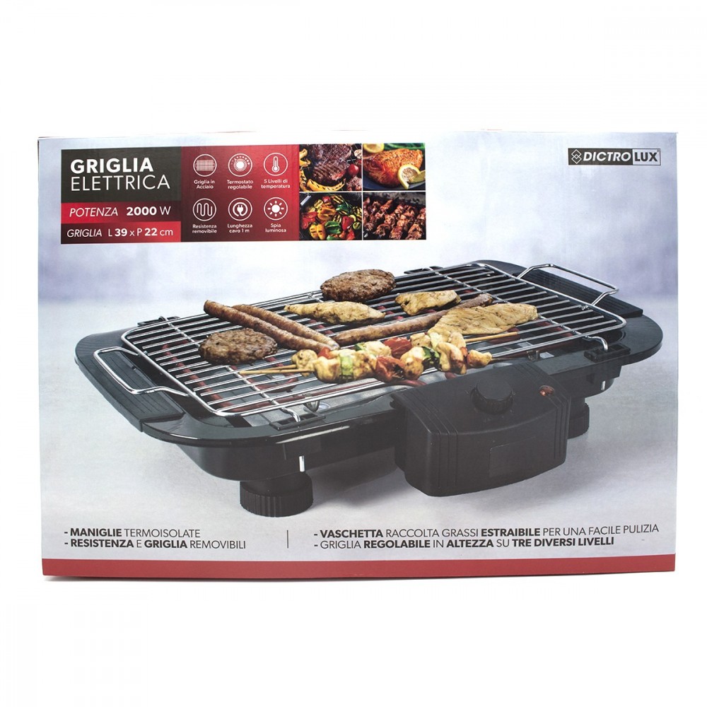892904 Parrilla eléctrica 2000W Dictrolux 39x22...