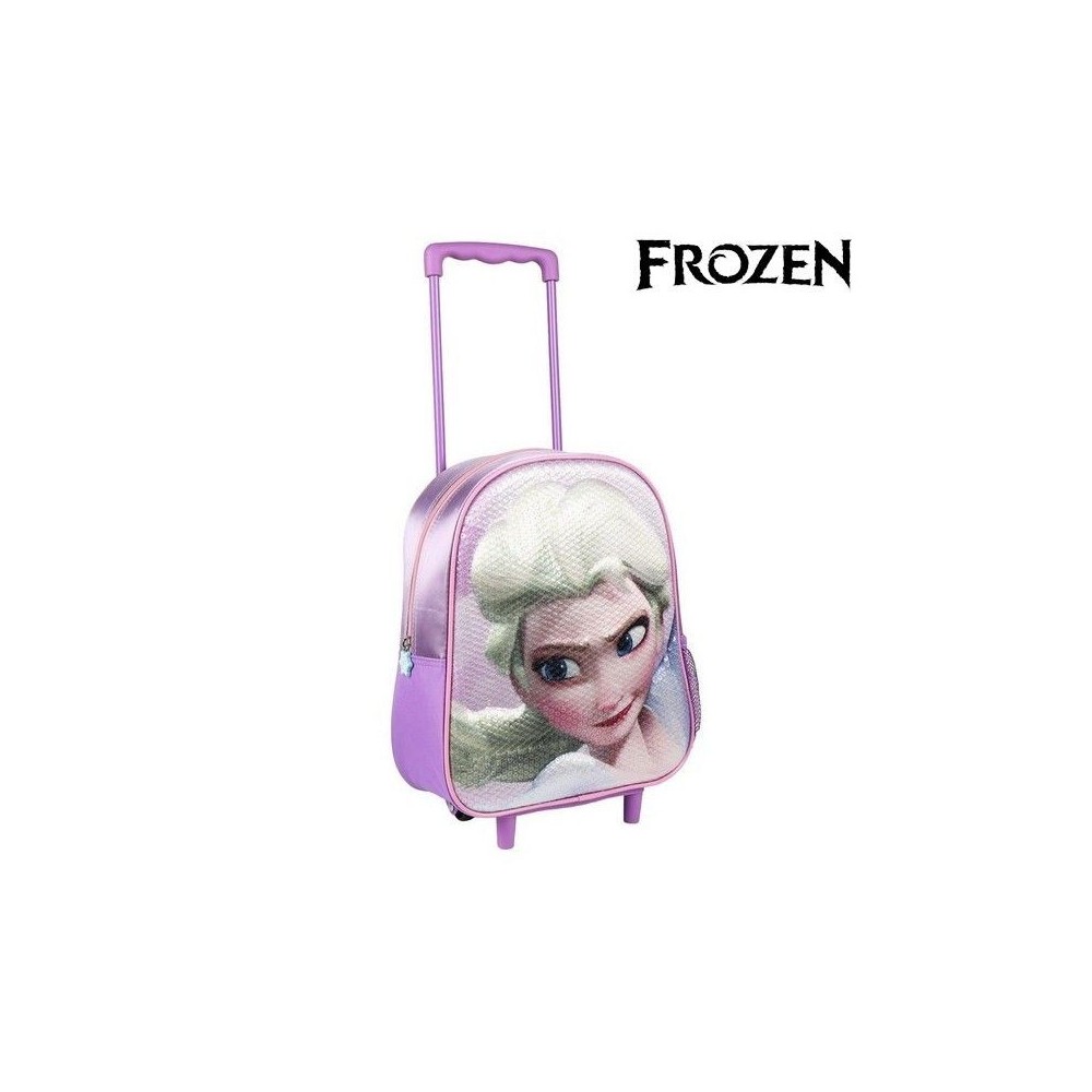 21-2660 Mini mochila escolar trolley Frozen lentejuelas moradas 25x33x10 cm