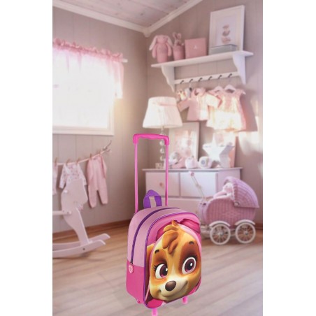 21-1607 Mini mochila escolar escolar en 3D PAW PATROL rosa 25 x 33 x 10 cm SKYE