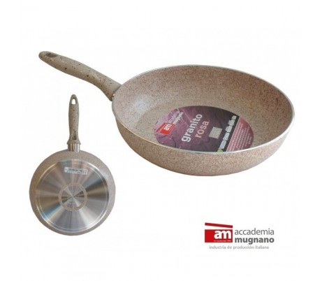 Sartén 28 cm antiadherente de efecto piedra y revestimiento Diamond Tech - Accademia Mugnano GRANITO ROSA 