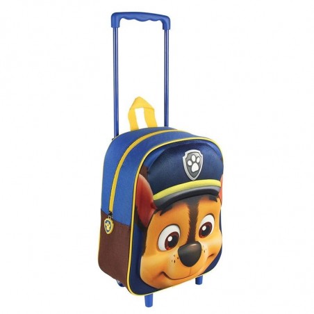 21-1606 Mini mochila escolar 3D con ruedas PAW PATROL  azul 25x31x10 cm CHASE