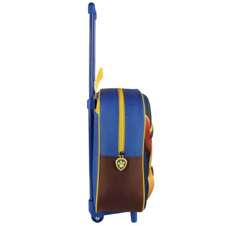 21-1606 Mini mochila escolar 3D con ruedas PAW PATROL  azul 25x31x10 cm CHASE