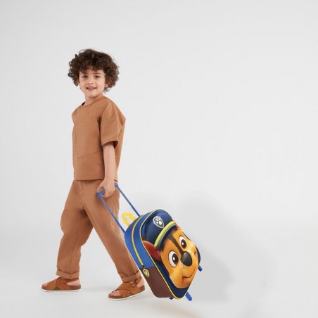 21-1606 Mini mochila escolar 3D con ruedas PAW PATROL  azul 25x31x10 cm CHASE
