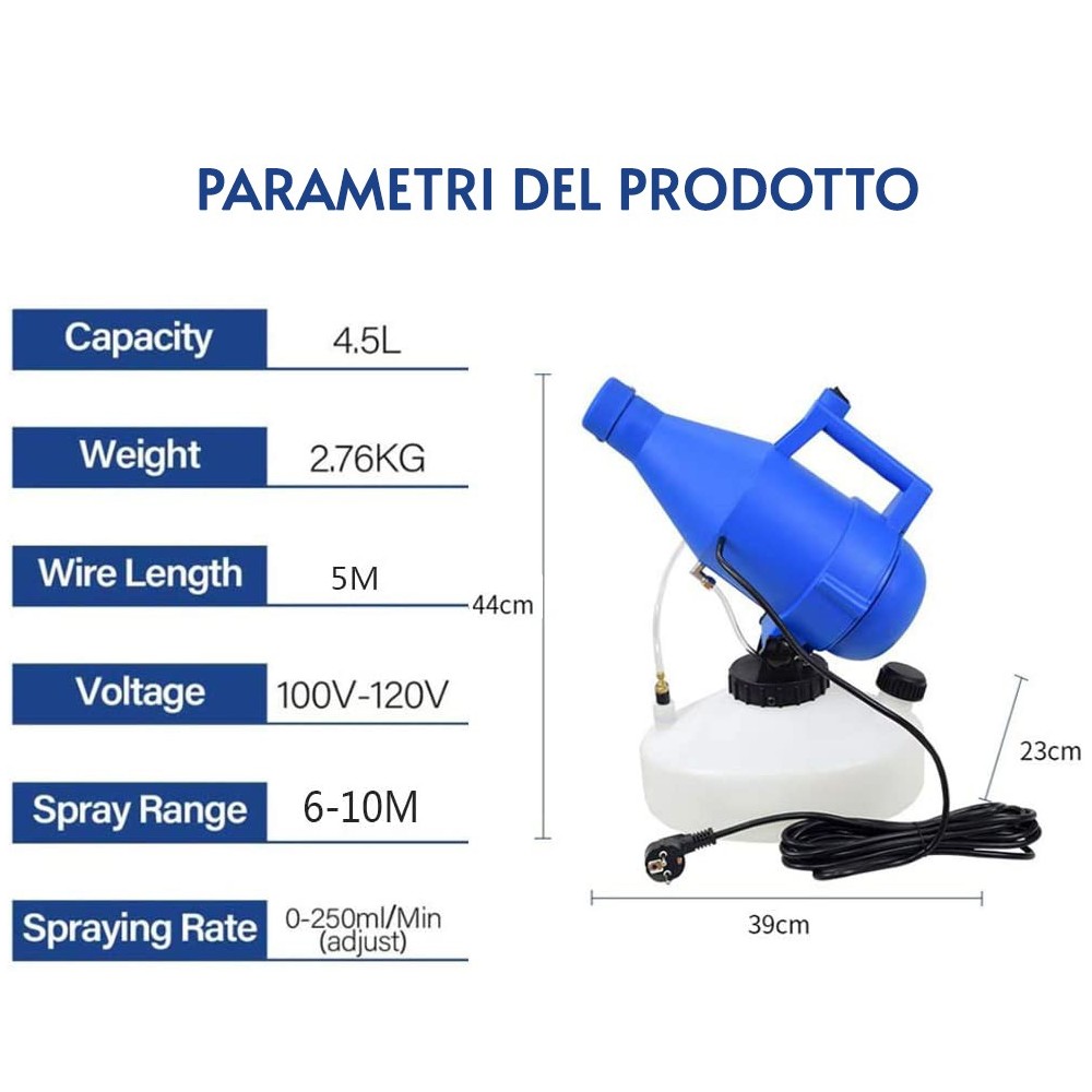Nebulizador de desinfectación portátil 4.5 LT...