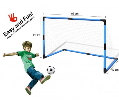 Portería infantil de futbol con marco de plástico y pelota incluída PEN@LTY ZONE 96x42x64 cm