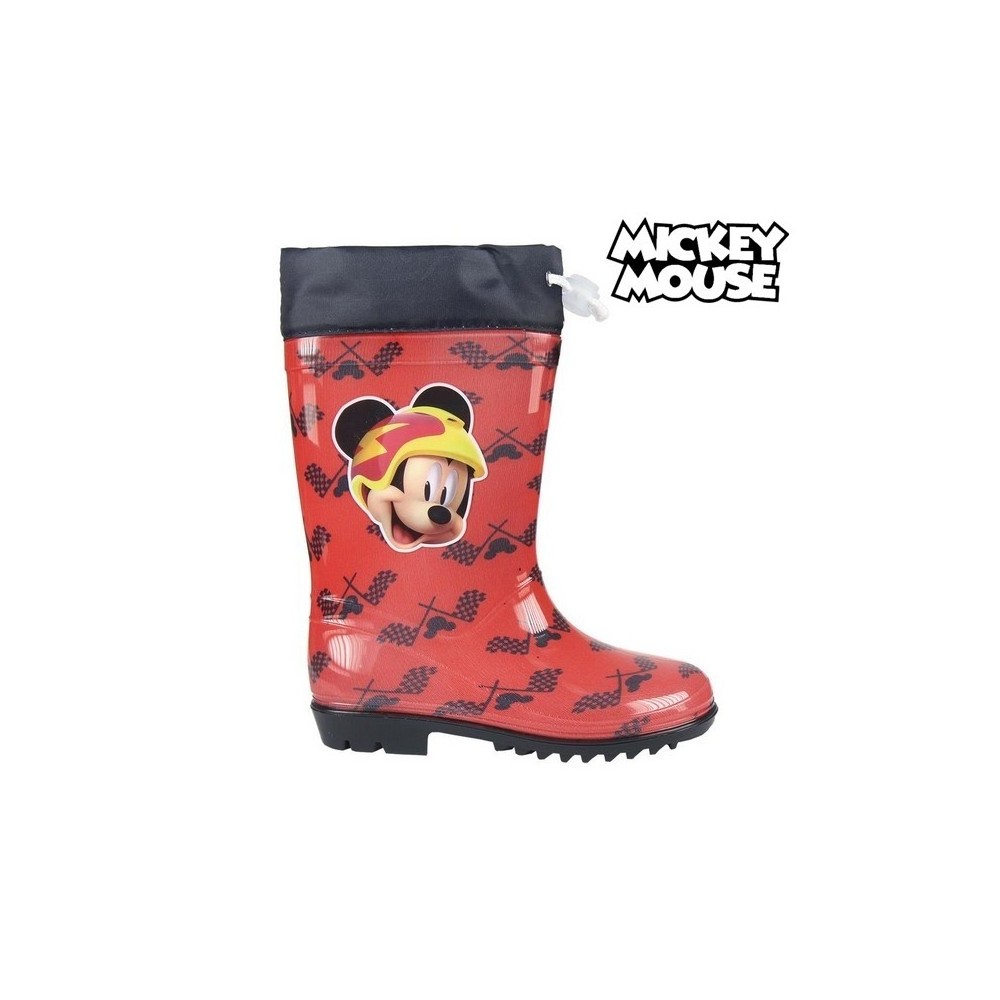 23-3486 Botas para niños de goma para lluvia Mickey Mouse Mickey rojo y negro