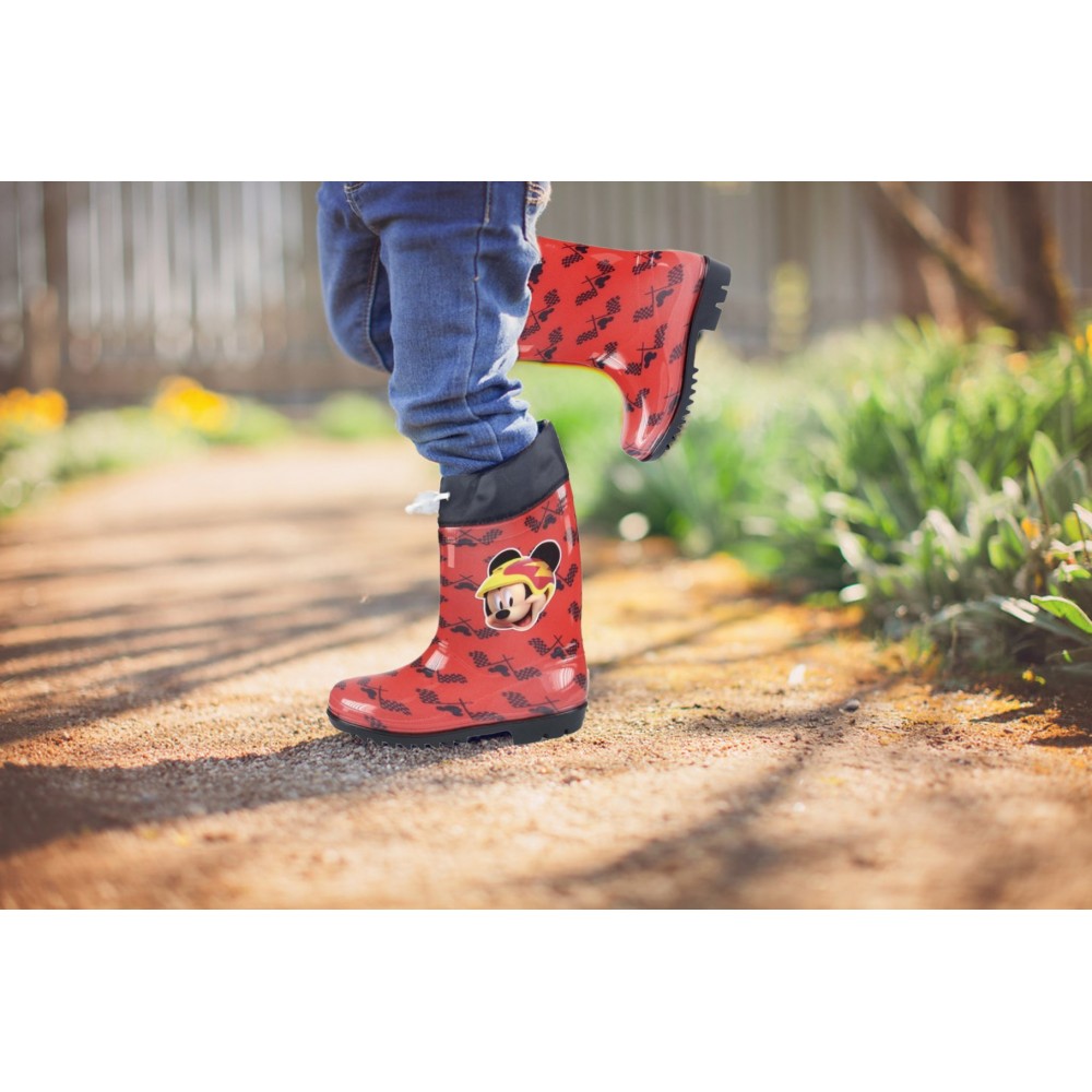 23-3486 Botas niños de goma para lluvia Mickey Mouse Mickey rojo