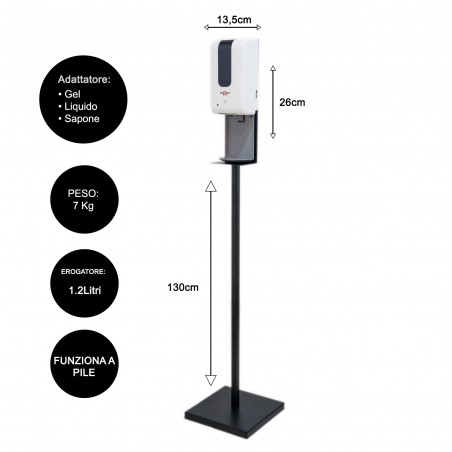 Dispensador Dottor Pem de pie con dispensador automático a pilas 1,2L 120x13 cm