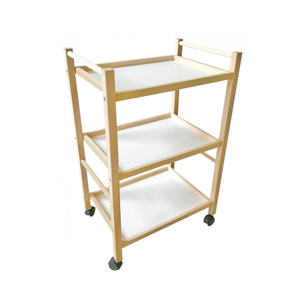 Carro de cocina en madera de haya art.536 portaobjetos 3 niveles