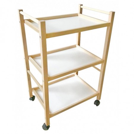 Carro de cocina en madera de haya art.536 portaobjetos 3 niveles 28x39xh65cm