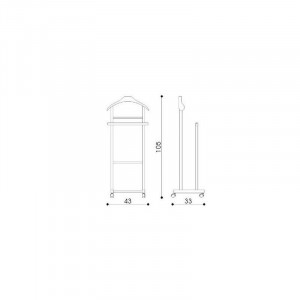 Colgador de ropa en madera de haya 2 montantes 4 ruedas... 2