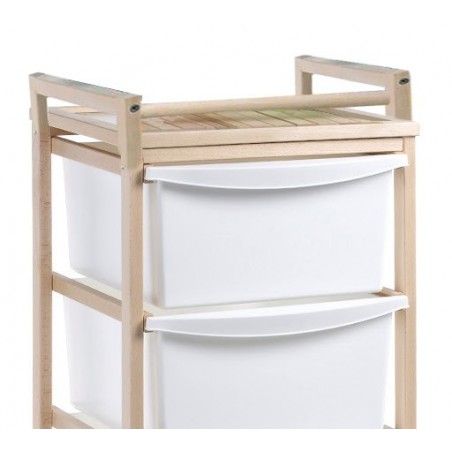 Cómoda en madera Ahorra Espacio 2 cajones y 1 balda 36x34xh50 cm