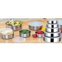 Set de 5 cuencos de acero - Contenedor de alimentos con tapa / Aptos para la nevera - WELKHOME