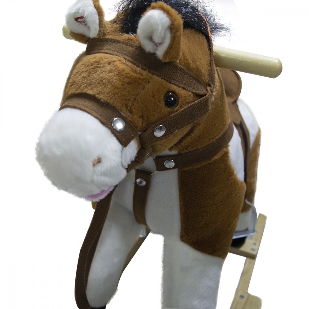 432037 Caballo de peluche mecedora de madera...