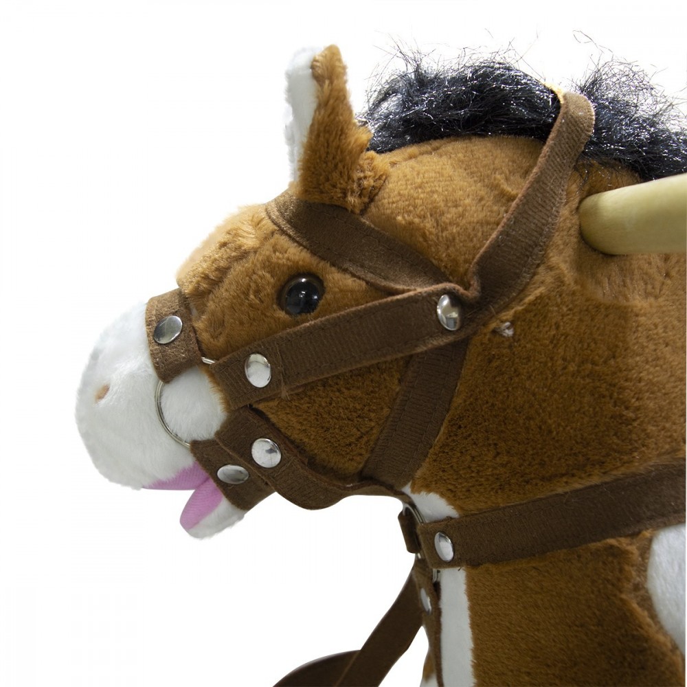 432037 Caballo de peluche mecedora de madera...