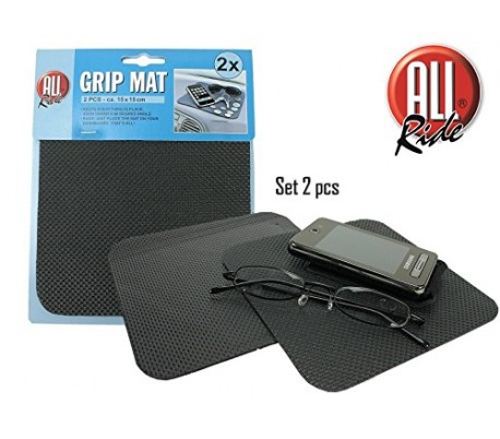 Set 2 tapetes antideslizantes 15x15 cm para el salpicadero de coche / Porta-objetos de viaje GRIPMAT