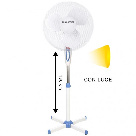 Ventilador DGSUMMER 40cm 3 velocidades potencia 45W 130h cm con luz