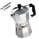 Cafetera italiana clásica metalizada / Para 3 tazas de café - Café expresso hecho en casa WELKHOME