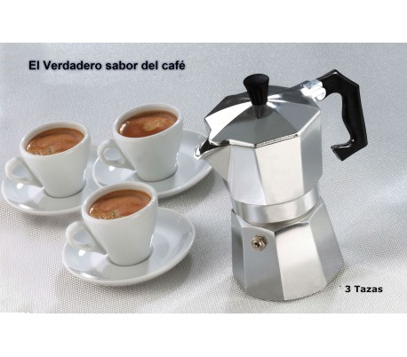 Cafetera italiana clásica metalizada / Para 3 tazas de café - Café expresso hecho en casa WELKHOME