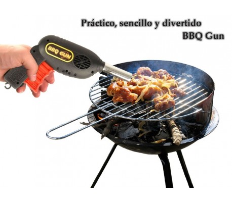 Pistola de aire en compresión para avivar la brasa la barbacoa la hoguera