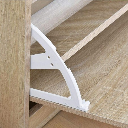 Zapatero con 3 puertas TWICE 63x24xh120 cm en madera MDF Doble Fondo