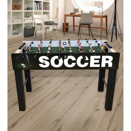 410837 Futbolín mesa de FÚTBOL 4 jugadores y barras 126x12x63h cm