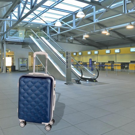 6065015 Set 3 maletas de viaje Coveri Collection ABS BERLIN Azul y Blanco