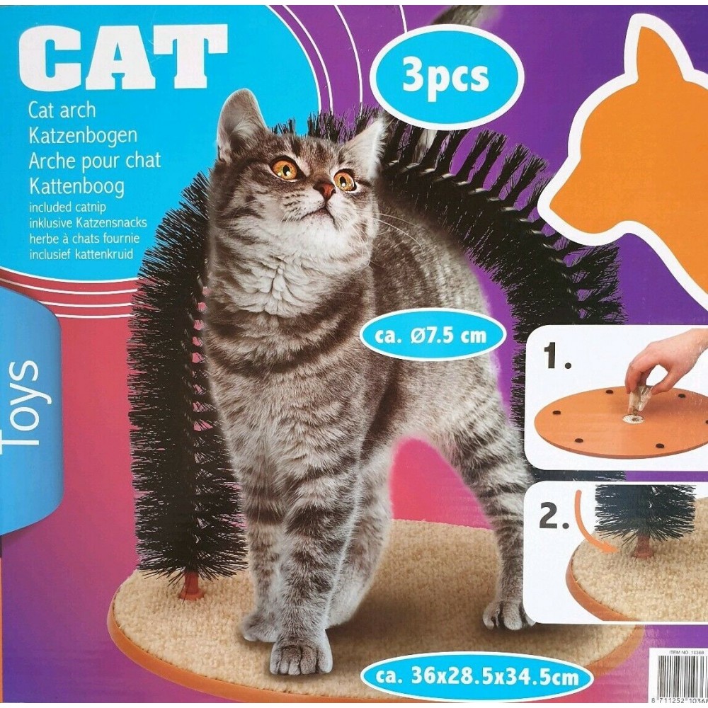 103686 Juguete para gatos Cepillo con arco y rascador 36x28,5x34,5 cm